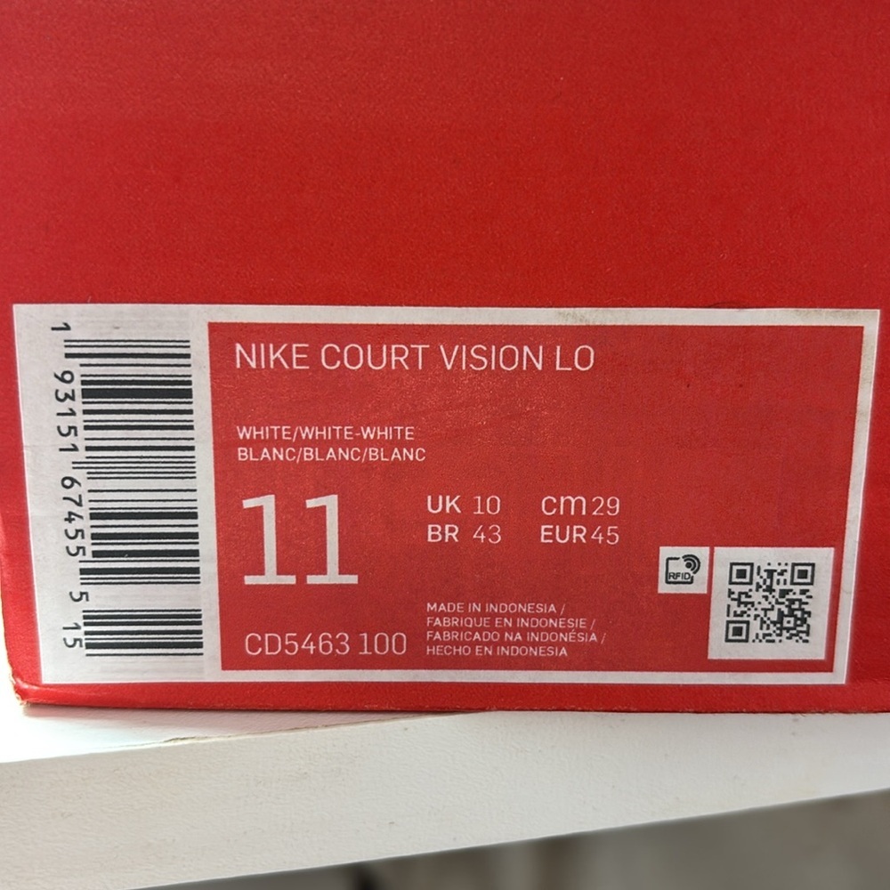 Nike Court Vision Lo Mens Athletic Shoes Sneakers Size 11 Triple White - Picture 12 of 12